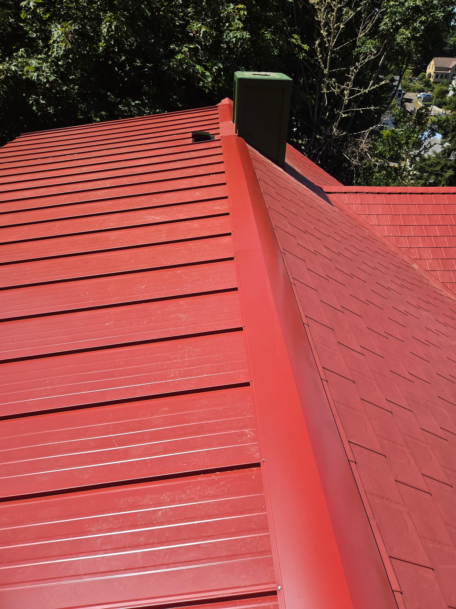 Gallery photos for PermaLock Aluminum Roof Replacement with Bold Red Metal Panels: Image #1