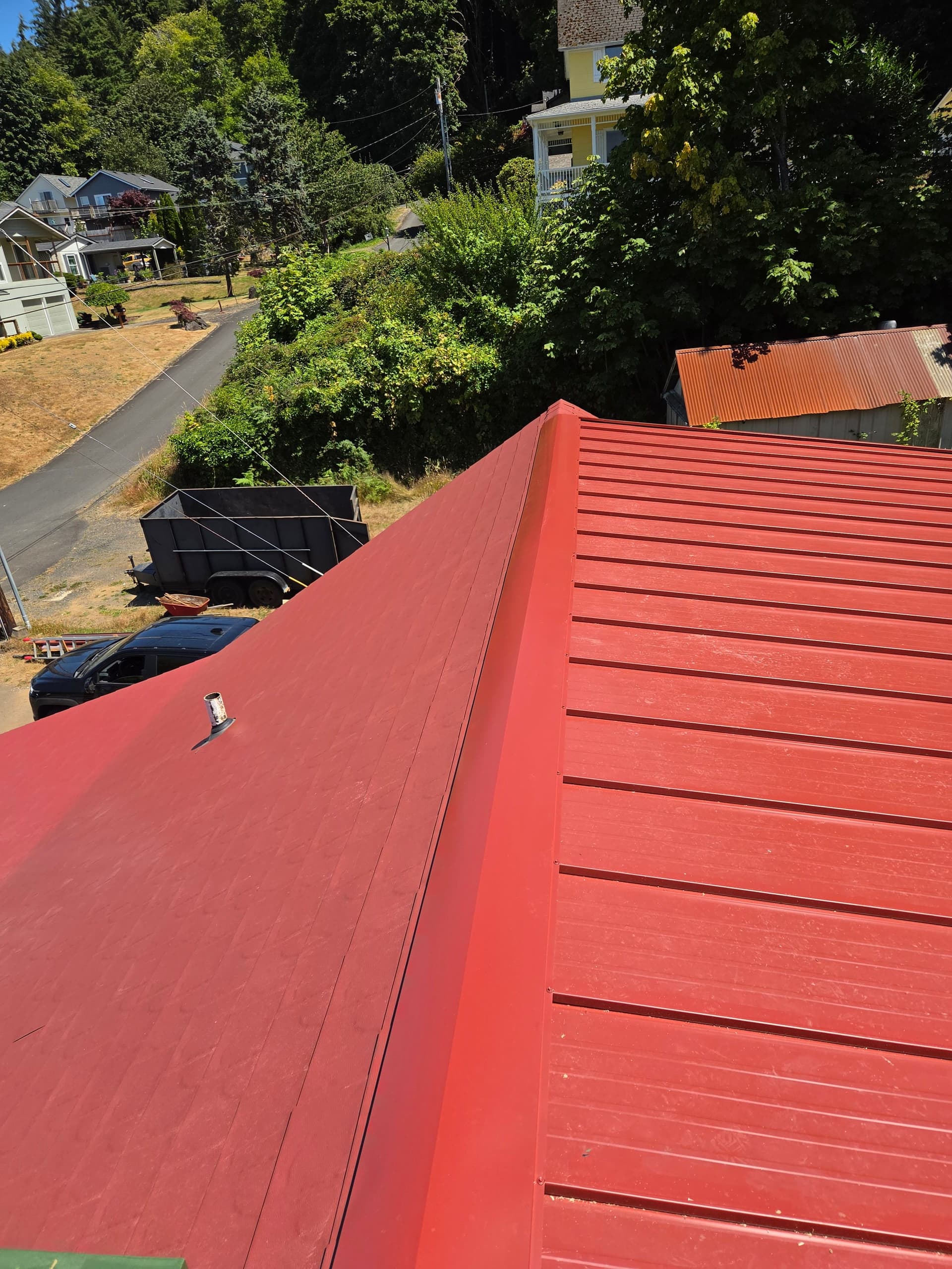Gallery photos for PermaLock Aluminum Roof Replacement with Bold Red Metal Panels: Image #2